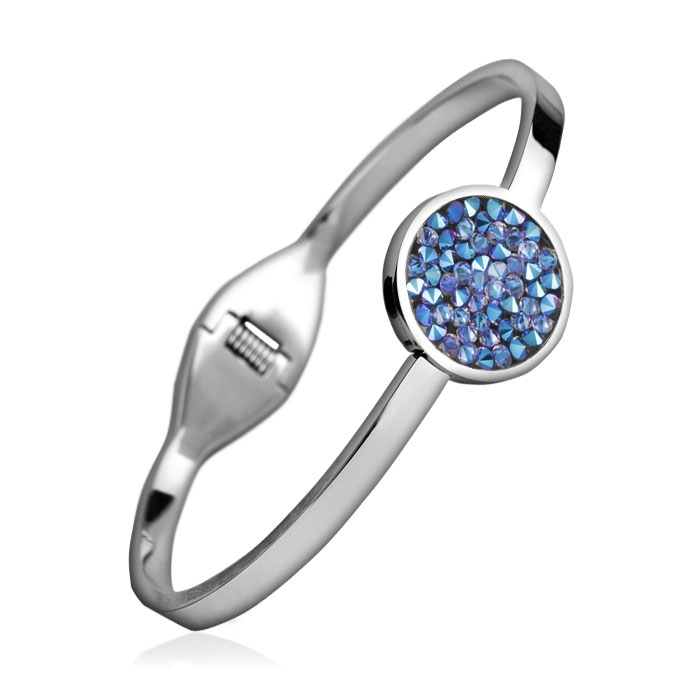 Oceľový náramok s kryštálmi Crystals from Swarovski® CRYSTAL BLUE SHIMMER