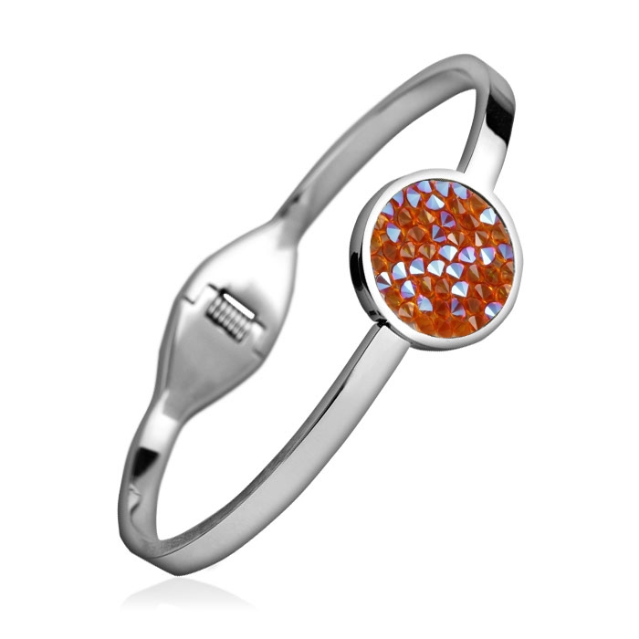 NUBIS® Ocelový náramek s krystaly Crystals from Swarovski® TANGERINE SHIMMER - LV7001-TAN