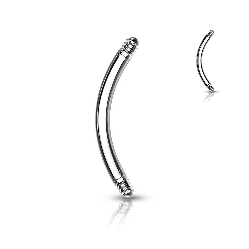 Šperky4U Piercing - náhradní tyčka zahnutá, závit 1,2 mm - ND018-1208