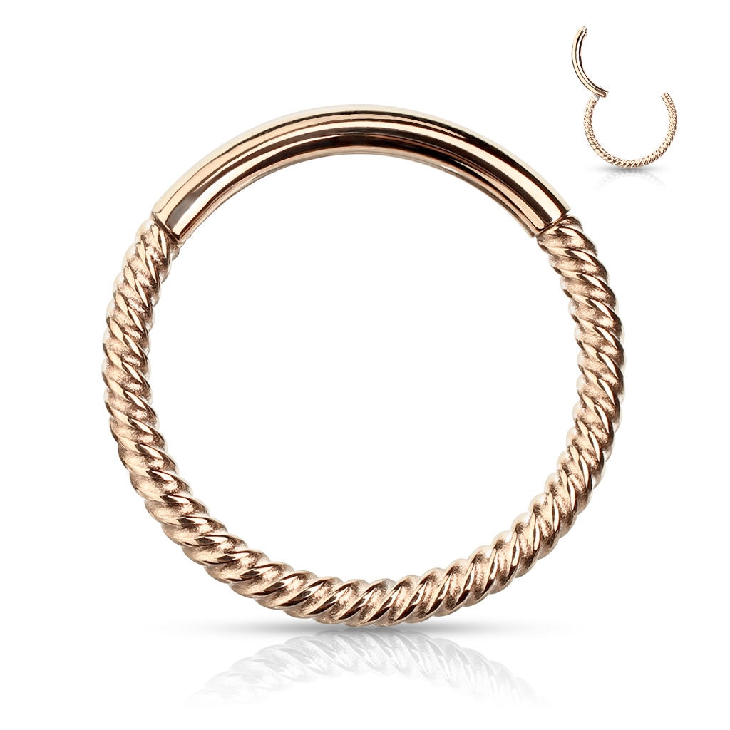 Šperky4U Piercing segment kruh vroubkovaný, 1,0 x 8 mm - K1042RD-1008