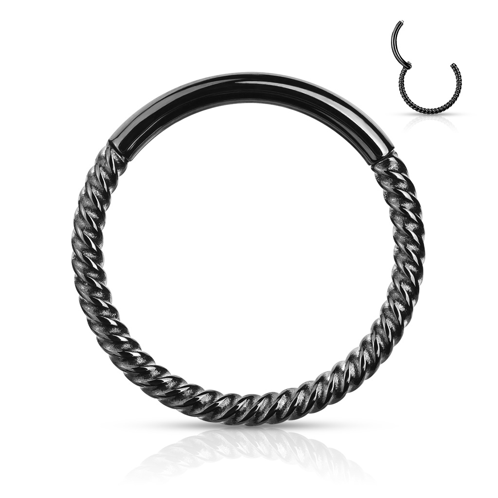 Šperky4U Piercing segment kruh vroubkovaný, 1,0 x 8 mm - K1042K-1008