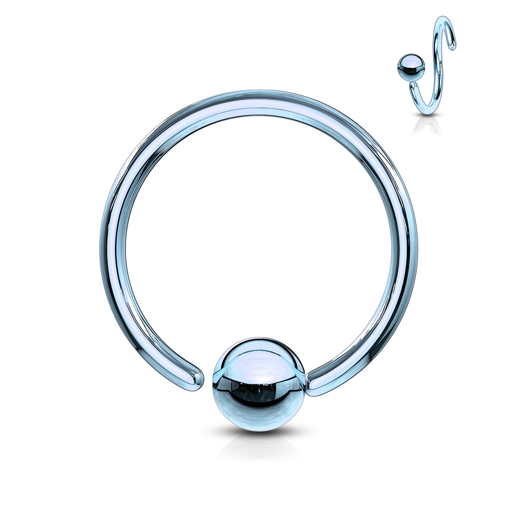 Šperky4U Piercing - kruh světle modrý - K1002LB-12083