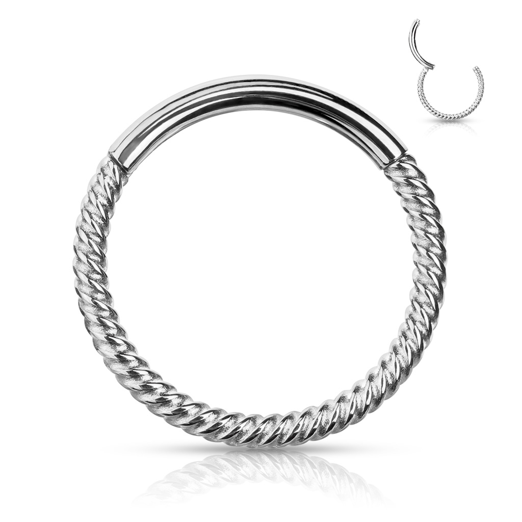 Šperky4U Piercing segment kruh vroubkovaný - K1042-1210