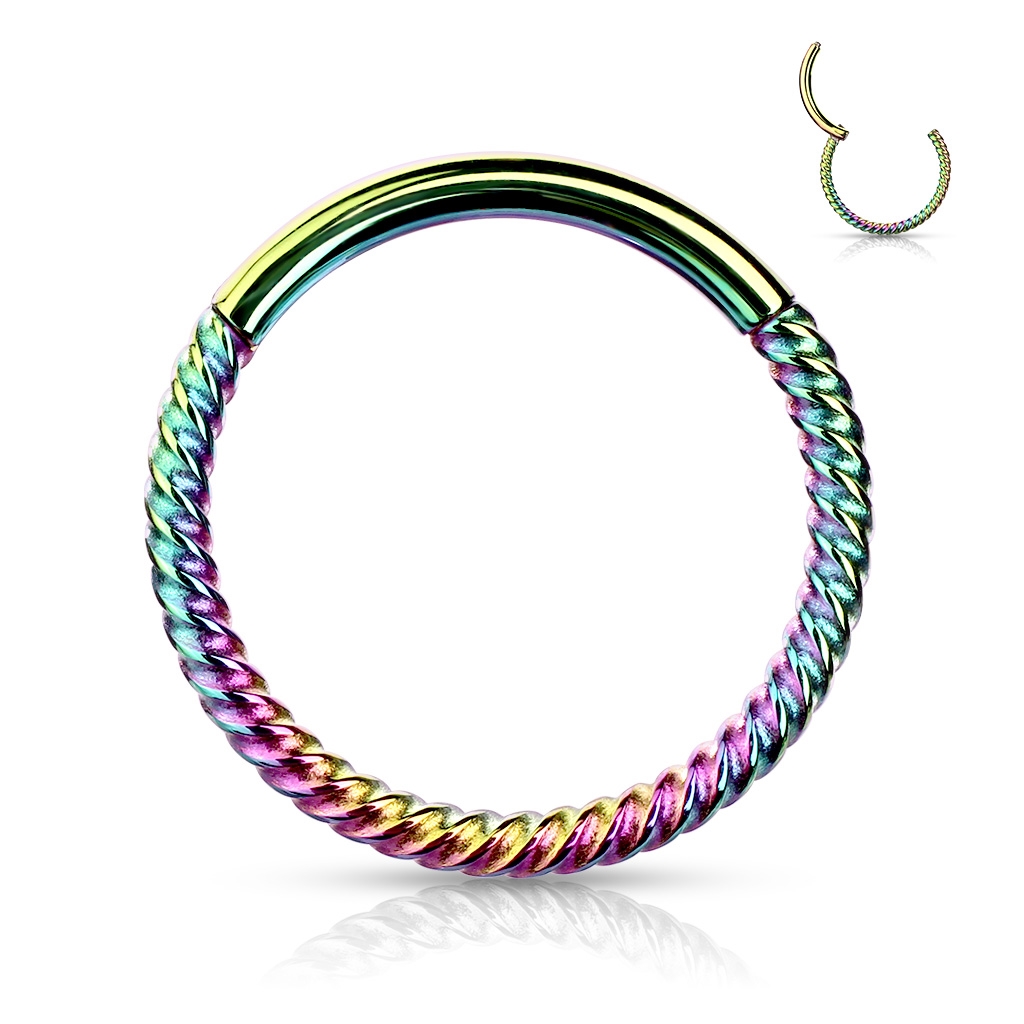 Šperky4U Piercing segment kruh vroubkovaný, 1,0 x 8 mm - K1042W-1008