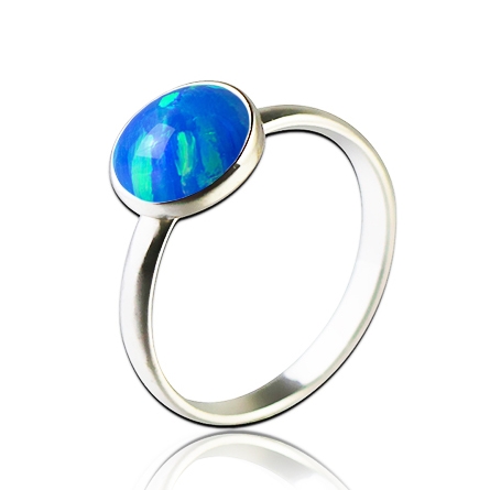 NUBIS® Stříbrný prsten s opálem - velikost 49 - NBP95-OP05-48