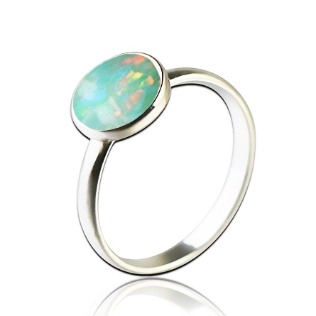 NUBIS® Stříbrný prsten s opálem - velikost 56 - NBP95-OP03-56