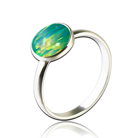 NUBIS® Stříbrný prsten s opálem - velikost 51 - NBP95-OP11-51