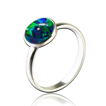 NUBIS® Stříbrný prsten s opálem - velikost 59 - NBP95-OP19-59