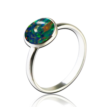NUBIS® Stříbrný prsten s opálem - velikost 49 - NBP95-OP32-48