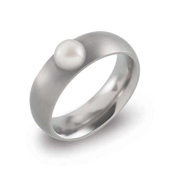 Titánový prsteň s perlou BOCCIA® 0102-15
