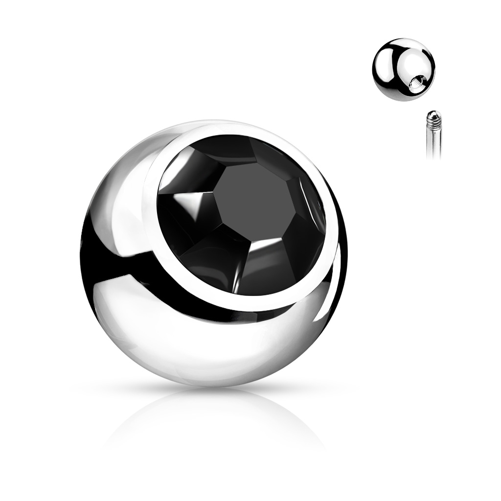 Šperky4U Náhradní kulička se zirkonem 1,6 x 5 mm - ND024K-1605
