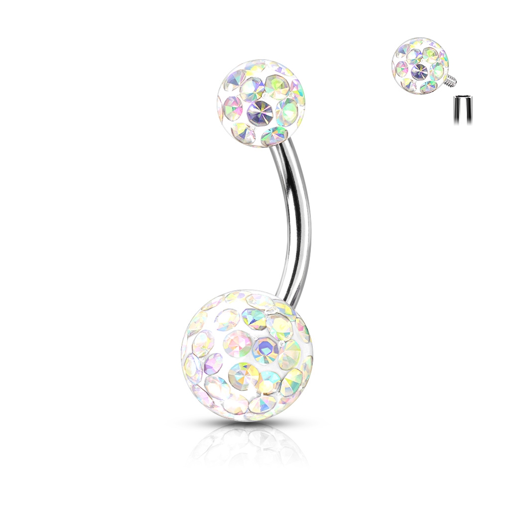 Šperky4U Piercing do pupíku s vnitřním závitem - BS0003-AB