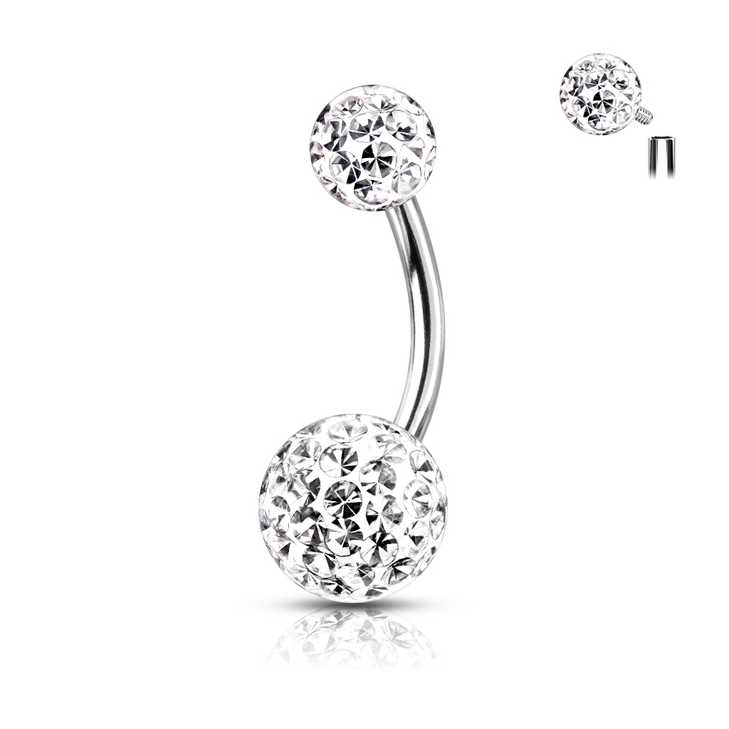 Šperky4U Piercing do pupíku s vnitřním závitem - BS0003-C