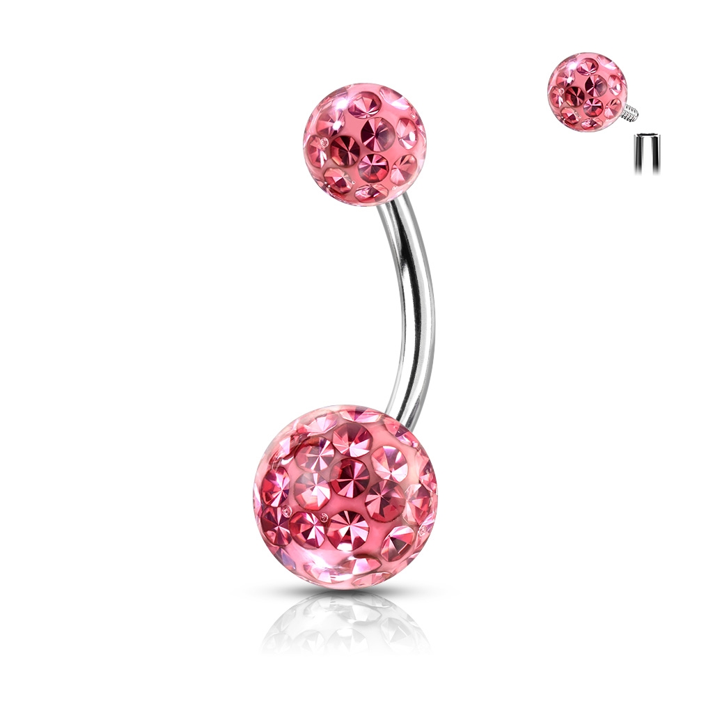 Šperky4U Piercing do pupíku s vnitřním závitem - BS0003-P