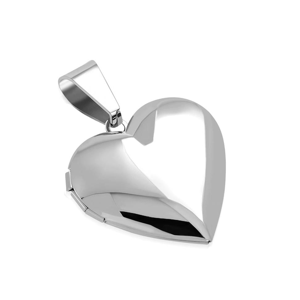 Šperky4U Ocelový přívěšek - medailon otevírací srdce - OPP1771-S