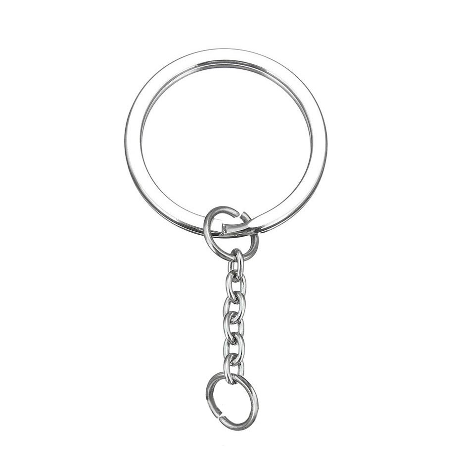 Šperky4U Ocelový kroužek na klíče se řetízkem - OPT1058