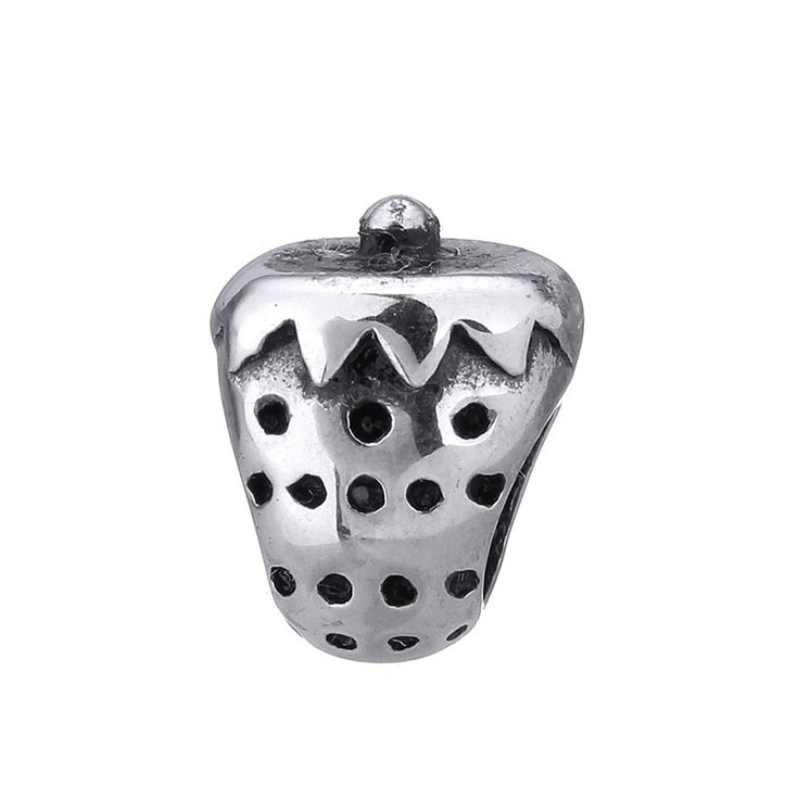 Šperky4U Navlékací ocelový přívěšek korálek - jahoda - K0051