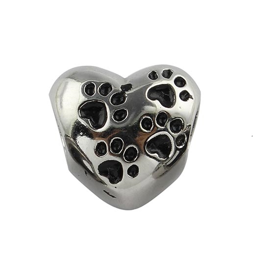 Šperky4U Navlékací ocelový přívěšek korálek - srdce - K0060