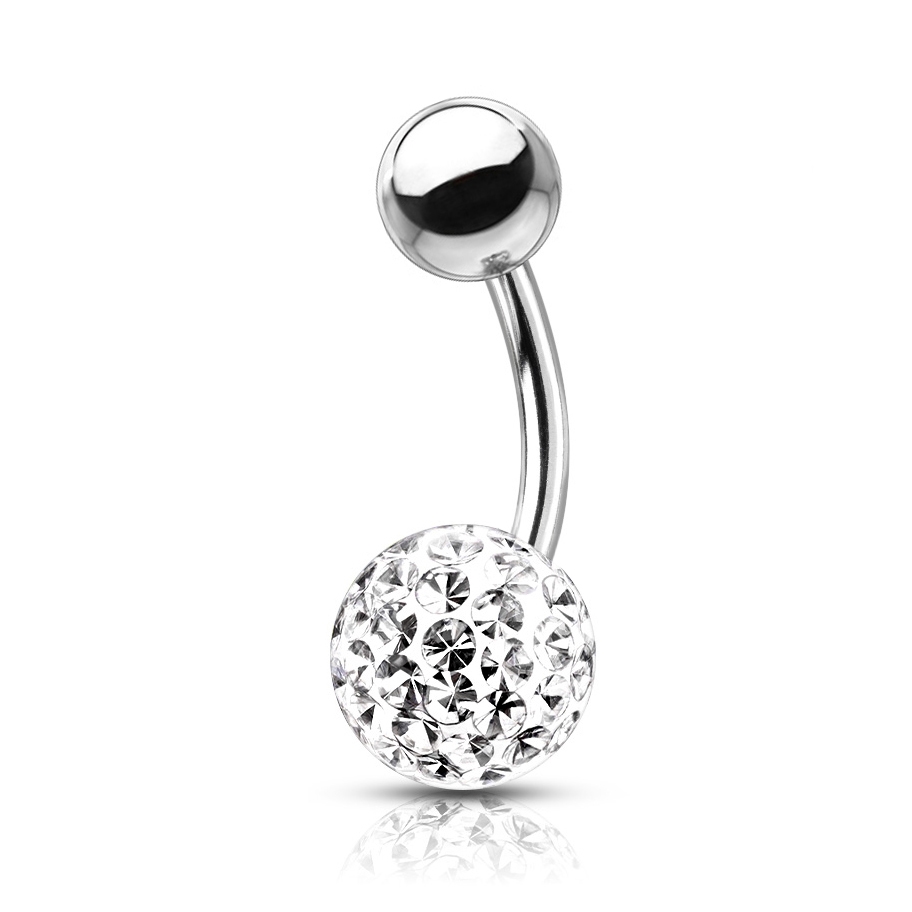 NUBIS® Piercing do pupíku s kamínky Crystals From Swarovski® kulička 8mm - BS1003C-08