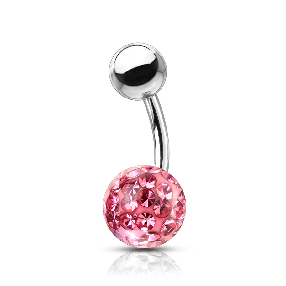 NUBIS® Piercing do pupíku s kamínky Crystals From Swarovski® kulička 8mm - BS1003P-06