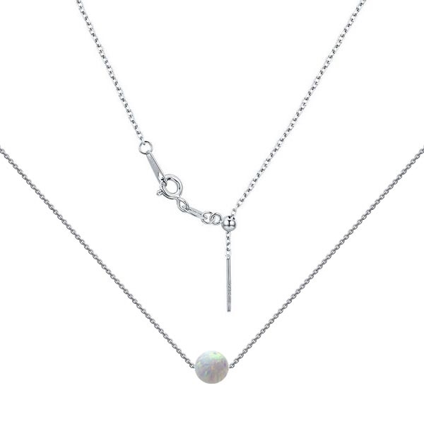 NUBIS® Stříbrný náhrdelník s opálem - kulička 5 mm - NBS02-OP17