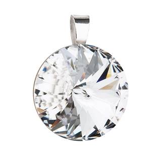 Stříbrný kulatý přívěšek rivoli Crystals from Swarovski® Crystal
