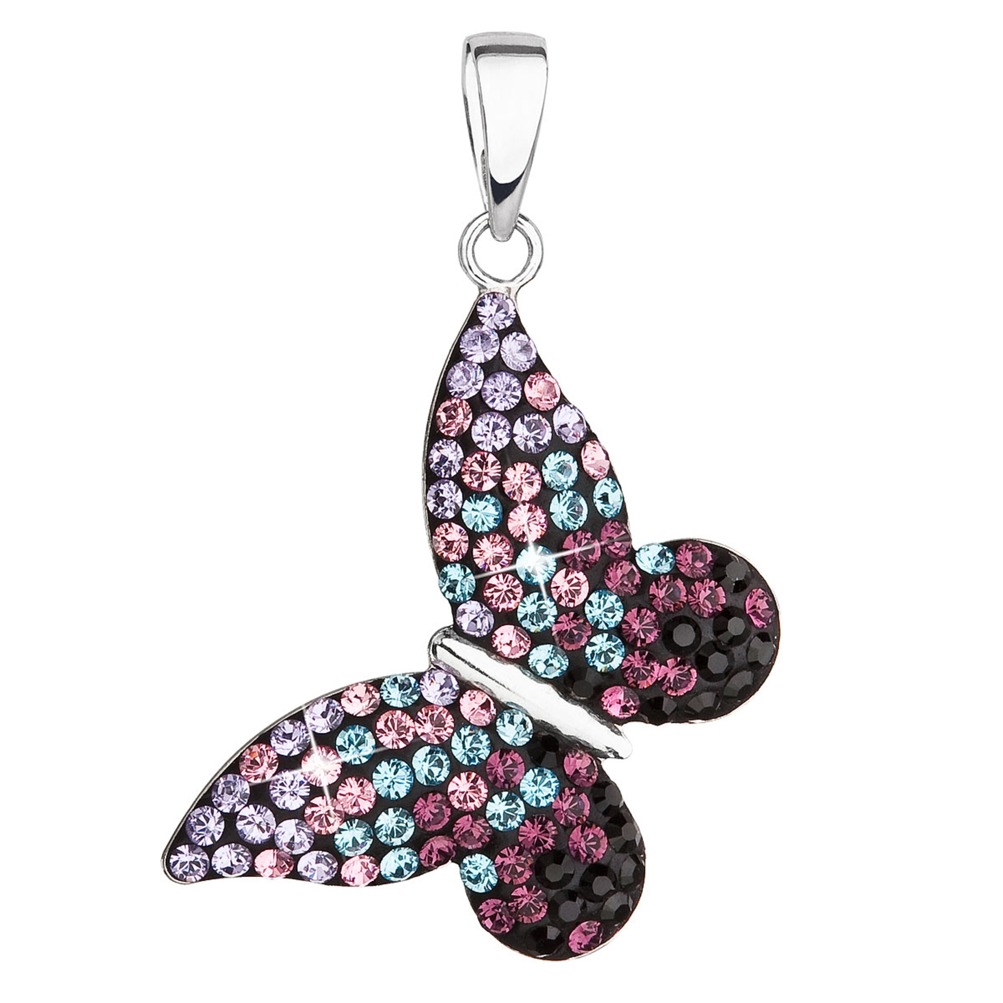 Strieborný prívesok motýlik s kryštálmi Crystals from Swarovski ® Magic Violet