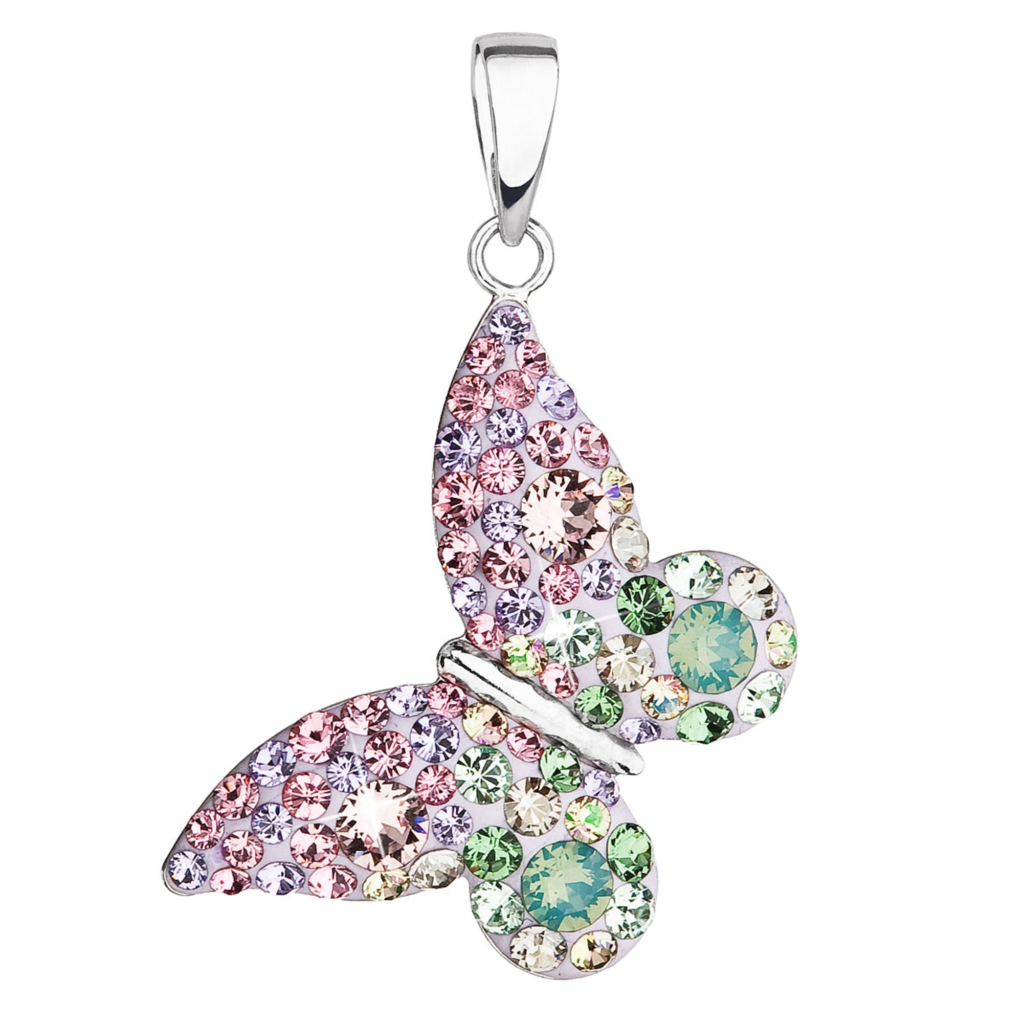 Strieborný prívesok motýlik s kryštálmi Crystals from Swarovski ® Sakura