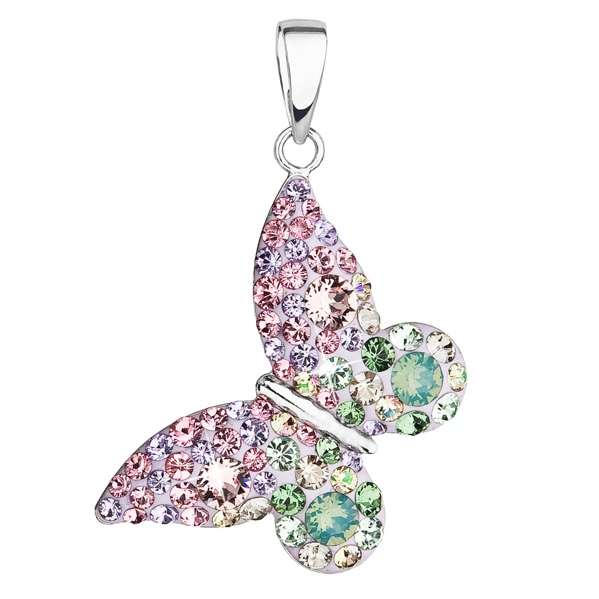 EVOLUTION GROUP CZ Stříbrný přívěšek motýlek s krystaly Crystals from Swarovski® Sakura - 34192.3 Sakura