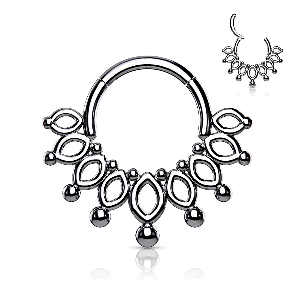 Šperky4U Ocelový piercing do nosu - septum - NS0034-ST