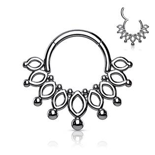 Ocelový piercing do nosu - septum