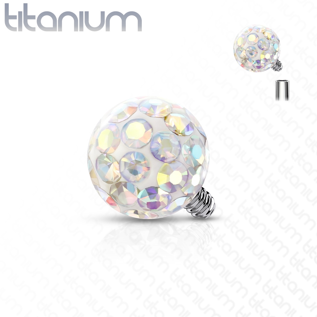 Šperky4U Náhradní kulička TITAN, závit 1,2 mm, barva duhová - TIT1117AB-03