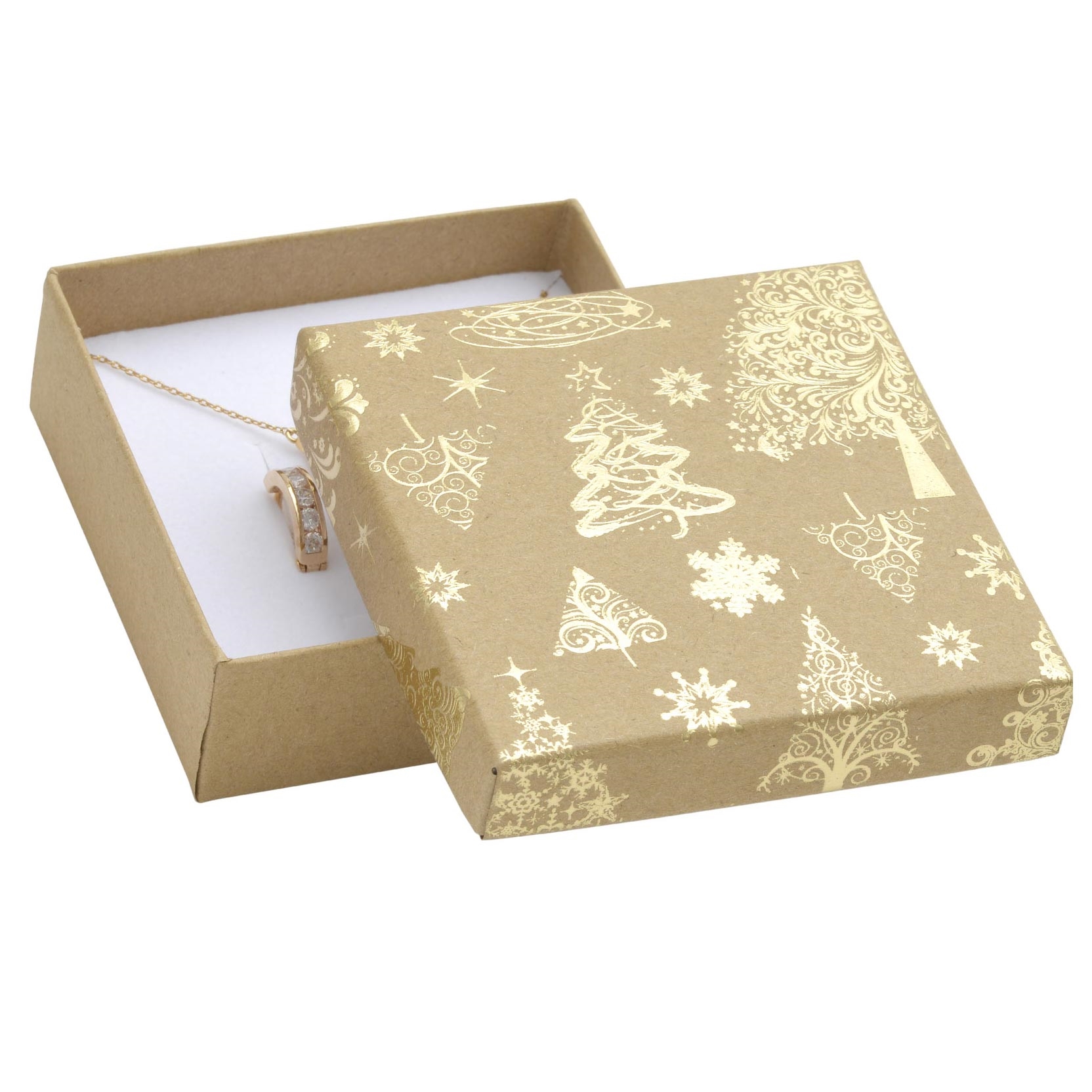 Vianočná darčeková krabička na súpravu - zlatý motív