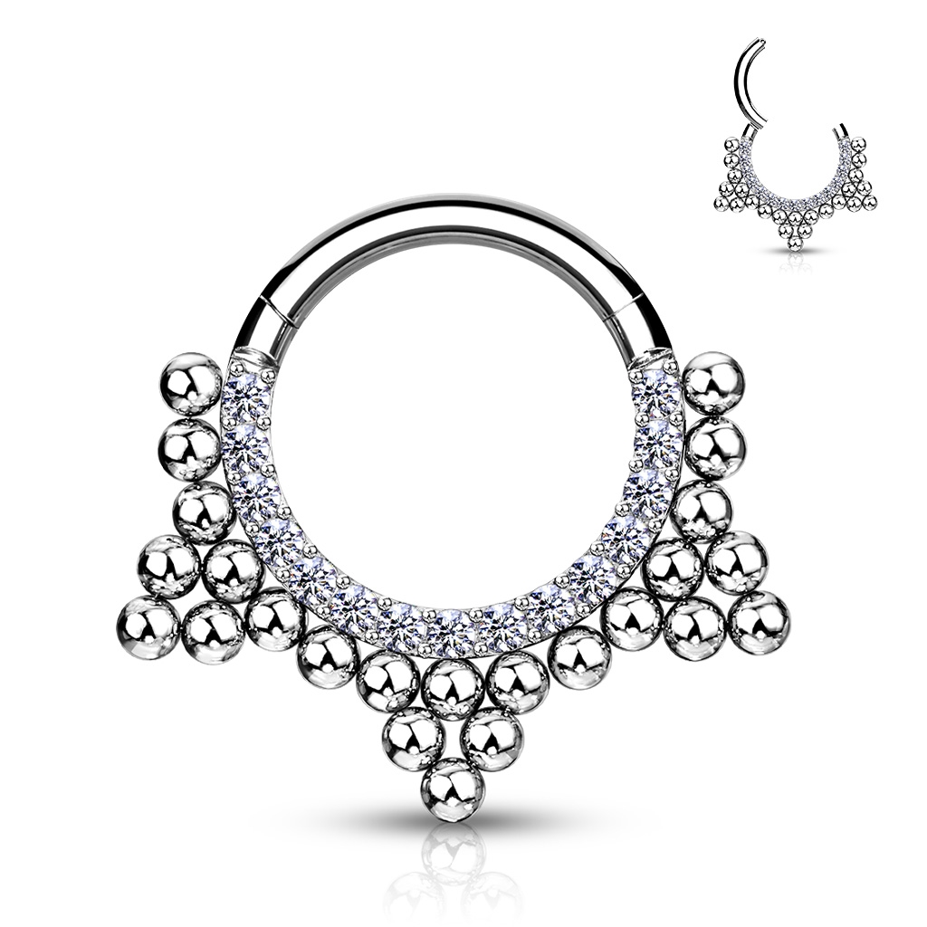 Šperky4U Ocelový piercing do nosu - septum - NS0035-ST