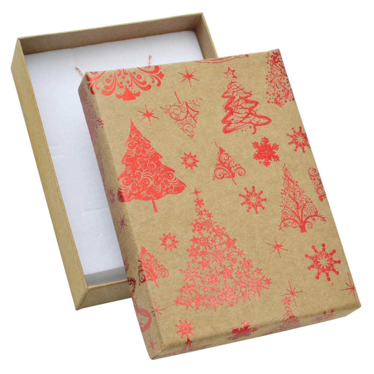 Šperky4U Vánoční dárková krabička na soupravu - červený motiv - KR0370-R