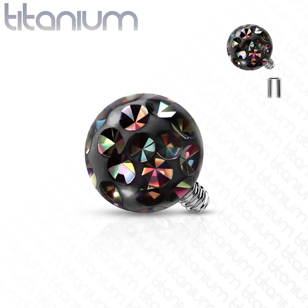 Šperky4U Ozdobná kulička k dermálu TITAN, závit 1,6 mm, barva: Vitrail Medium - TIT1121VM-04