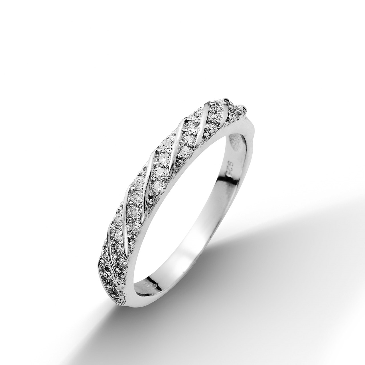 NUBIS® Stříbrný prsten se zirkony - velikost 56 - NB-5004-56