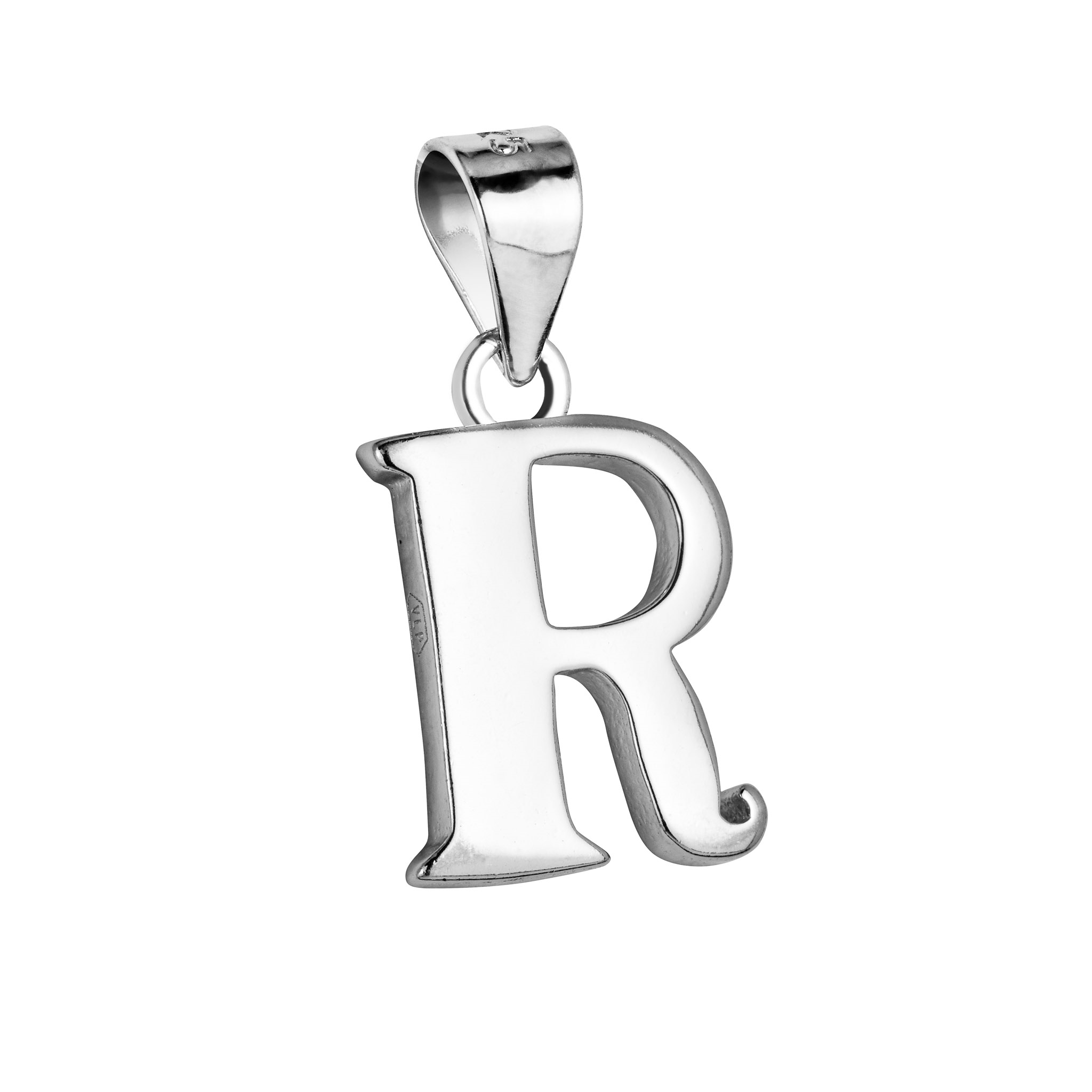 Strieborný prívesok - písmeno "R"