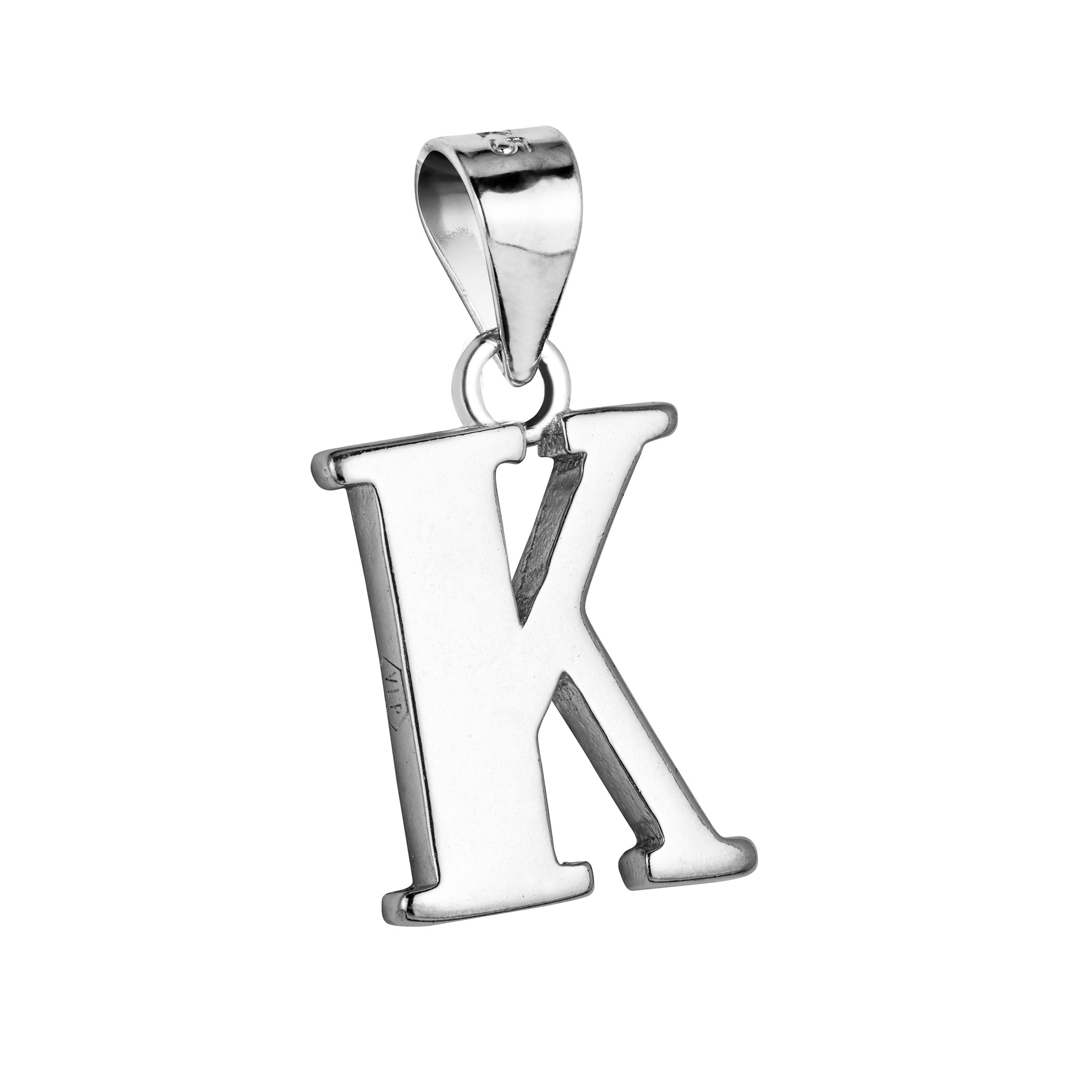 Strieborný prívesok - písmeno "K"