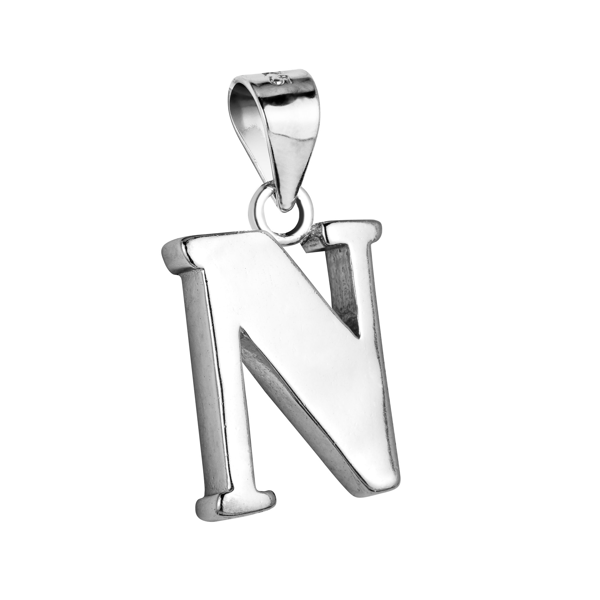 Strieborný prívesok - písmeno "N"