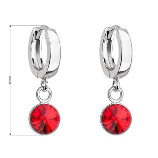 EG2227-SI Stříbrné visací náušnice s krystalem Crystals from Swarovski® Siam