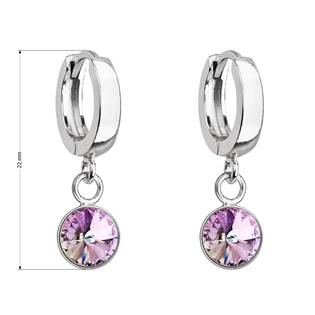 EG2227-VL Stříbrné visací náušnice s krystalem Crystals from Swarovski® Vitrail Light
