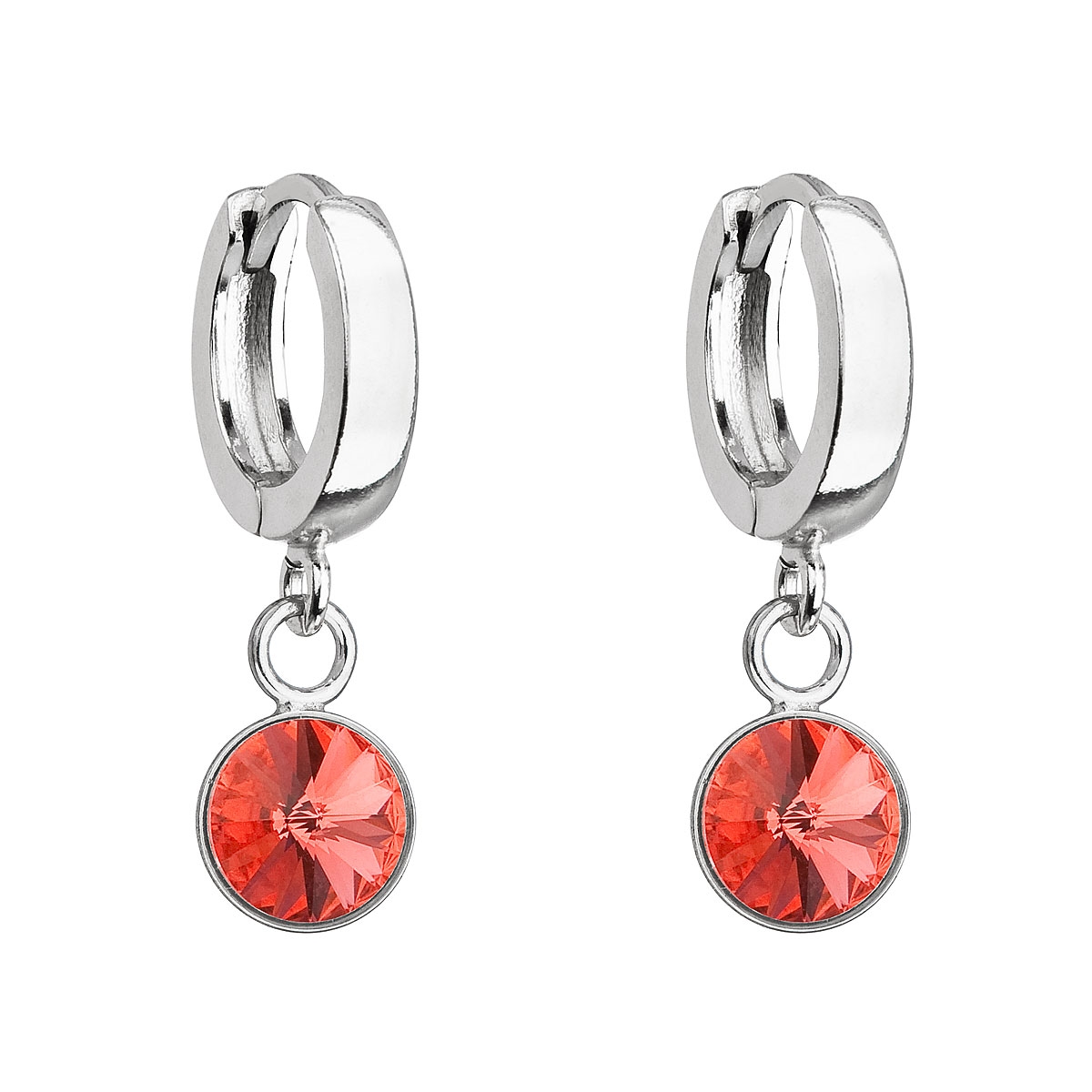 Strieborné visiace náušnice s kryštálom Crystals from Swarovski® Padparadscha Orange