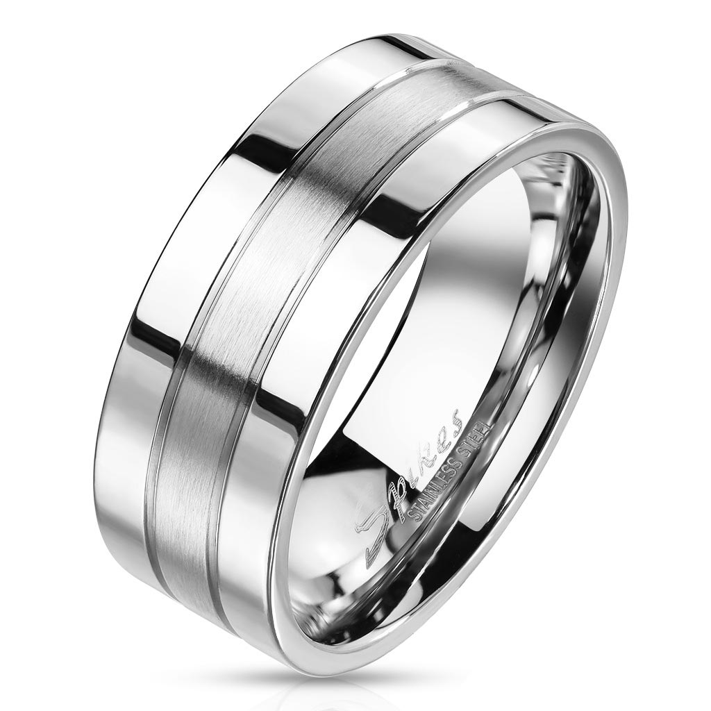 Šperky4U OPR1406 Pánský snubní prsten šíře 8 mm - velikost 70 - OPR1406-8-70