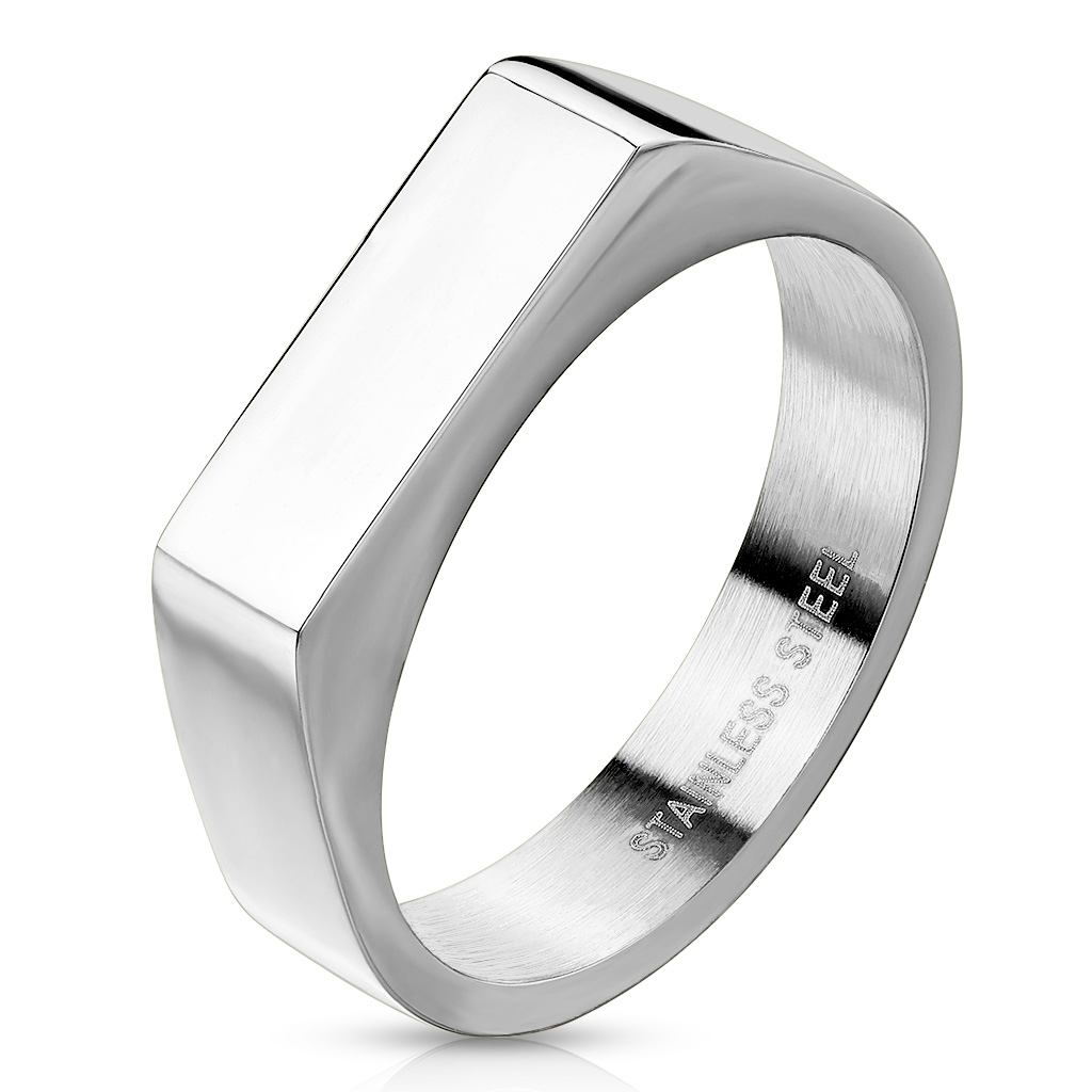 Spikes USA Ocelový prsten s možností rytiny - velikost 55,5 - OPR1850-55
