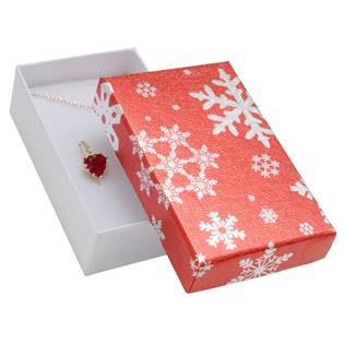 Vánoční dárková krabička na soupravu - červené víčko