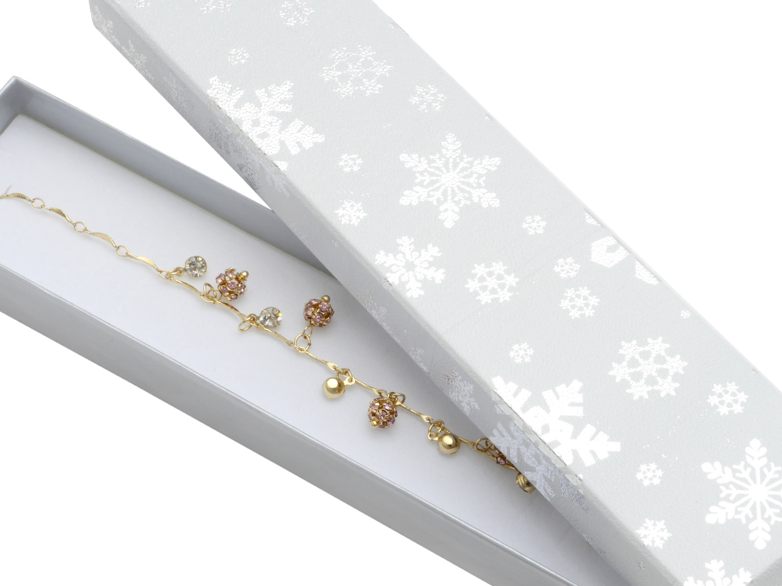 Šperky4U Vánoční dárková krabička na náramek - bílá - KR0378-WH