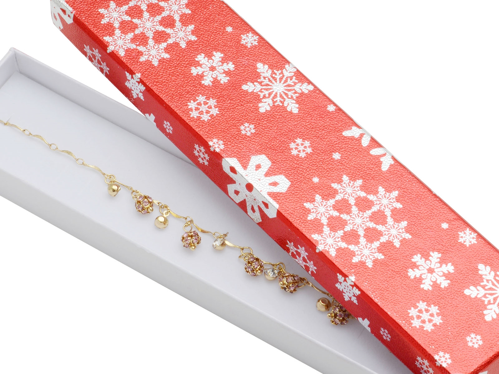 Šperky4U Vánoční dárková krabička na náramek - červené víčko - KR0378-R