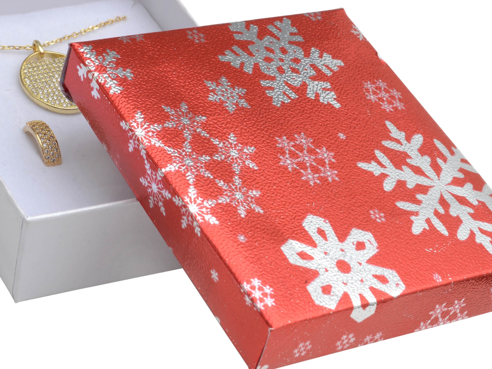 Vianočná darčeková krabička na súpravu - červené viečko