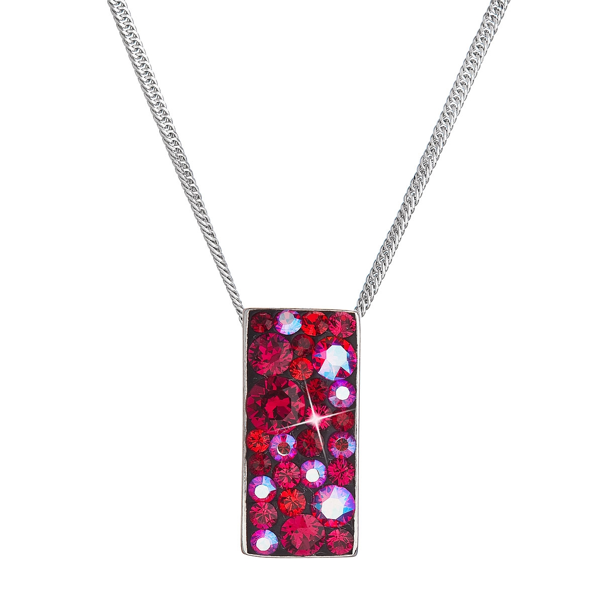 Strieborný náhrdelník so Swarovski kryštálmi, Cherry